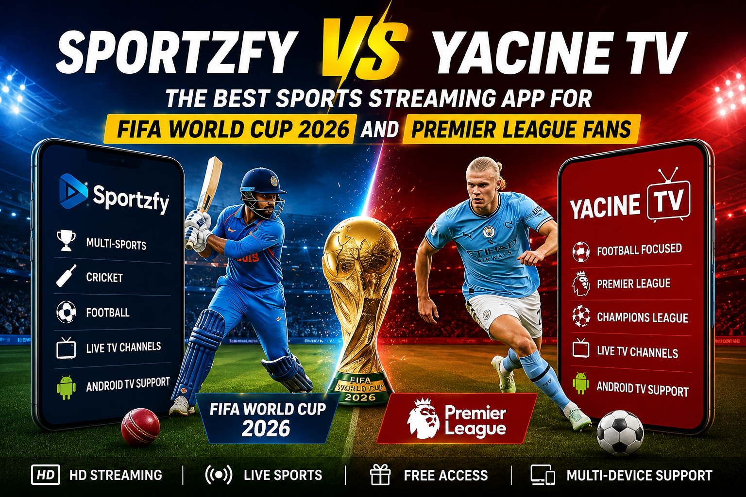 Sportzfy vs Yacine TV